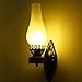 Produktbild Einfach Kreativ Wandleuchte Vintage Antik Nostalgie Innen Design Wandlampe Rund Weiß Glas Lampenschirm Lampenfassung Rustikale Wandleuchte Antik Wirkende [Energieklasse A +++]