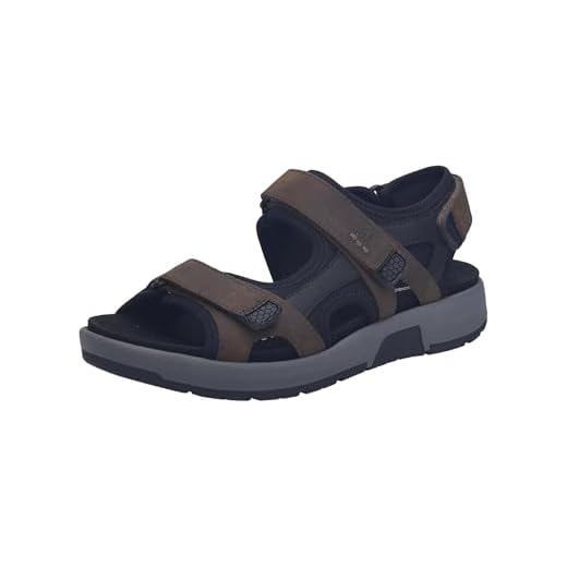 Josef Seibel Herren Klassische Sandalen Emeric.06,Weite H (Weit),Wechselfußbett,Sandaletten,klettsandalen,bequem,Espresso-Kombi,48 EU