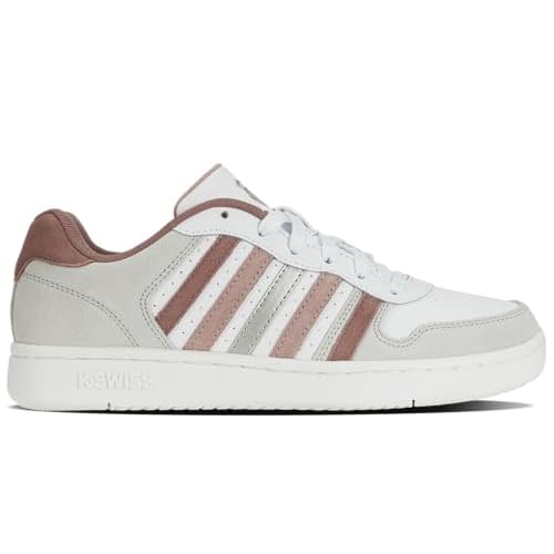 K-Swiss Women's Court Palisades Sneaker 6 White/Fawn/Antler/Silver