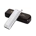 KMDSM Harmonica, Harmonica 12 trous, Chromatique échelle, ronde Bouche Harmonica, de haute qualité pièces internes Gong, Harmonica couverture en acier inoxydable, Adulte, Enfants, Harmonica Débutant,