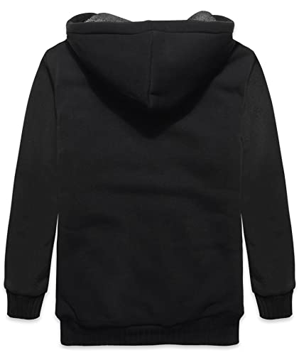 Image of ZITY Boys Zip Up Hoodie Fleece Jacket Kids Sherpa Lined Sweatshirts Outerwear Unisex Warm Winter Coat 6-15 Years Old