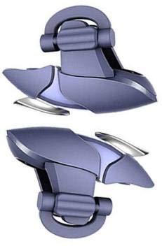 BOKA® Tula Shape Pubg Metal Tula Triggers Gamepad Joystick Compatible with All Smartphones for PUBG, Fortnite, Knives Out, Rules of Survival, Survivor Royale etc - (Red & White) (Blue-3)