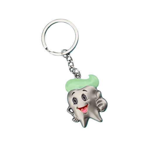 QMQJIA Realistic Tooth Shaped Keychain Craft from Sturdy Zines Alloy Materials for Dentals Industry Promotion Casual Wear