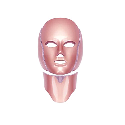 LBJDJYB 7 LED Máscara de Cuidado de la Piel, Máscara Light Therapy, Cosmética óptica y Portátil Cuello Piel Rejuvenecimiento luz Terapia Facial Cuidado Máscara