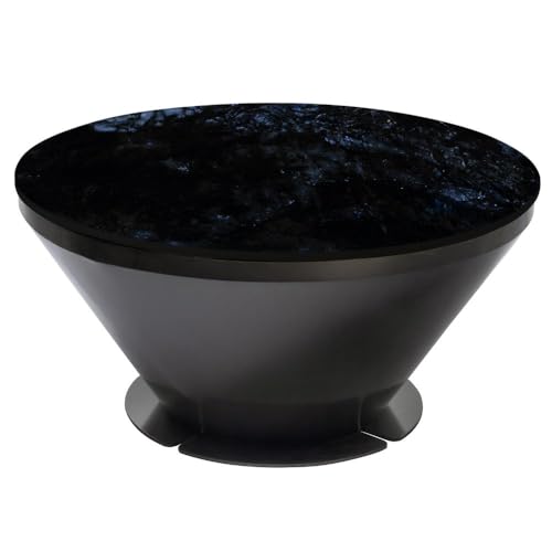 Image of Wakefit Espresso Coffee Table I Marble Finish I Vitrified Tile Top I Volga Blue