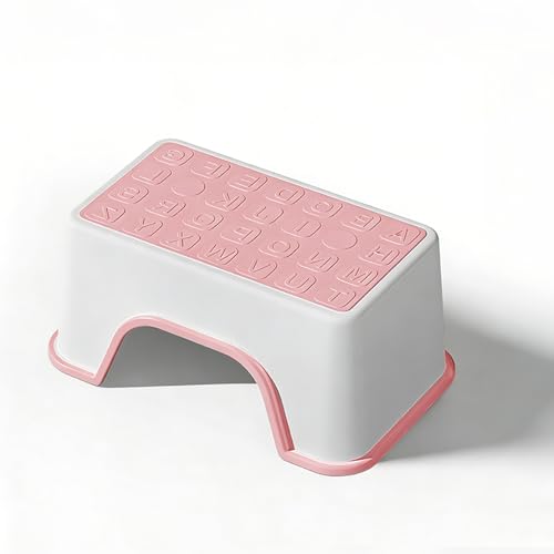 ZLMHYYM 5 Inch Height Step Stool 11.8 L x 7.5 W Toddler Step Stool One Step Stools for Kids Small Child Foot Stool for Bed Bathroom Toilet Potty Training - Pink 11.8 L x 7.5 W x 5H