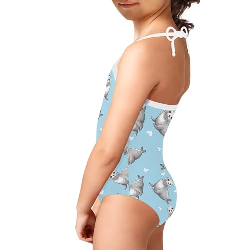 Girls Swimsuit Lovely Adjustable Halter One Piece Bathing Suits for Girls Classic Summer Girl's Swimwear2