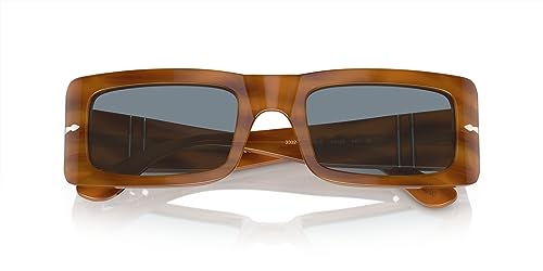 Image of Persol Unisex Sunglasses Black Frame, Green Lenses, 54MM