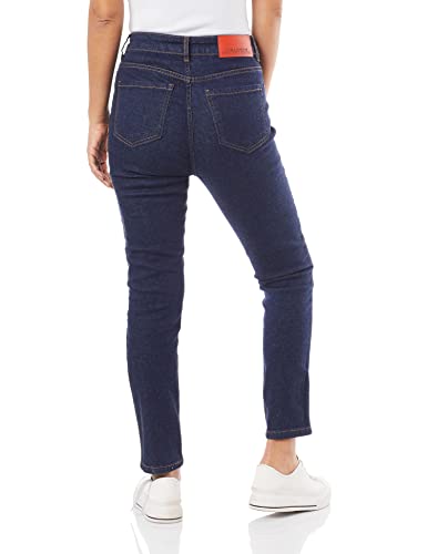 Calça Jeans Lança Perfume Vesta Super High Feminino, Azul Marinho e Cinza, 42