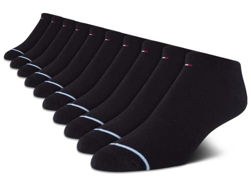 Tommy Hilfiger Menâ€™s Athletic Socks â€“ Cushion Quarter Cut Ankle Socks (10 Pack), Black, Shoe Size: 6-12.5