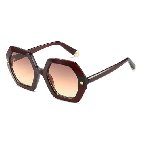 Lunettes de soleil polygonales tendance vintage pour femme protectrices
