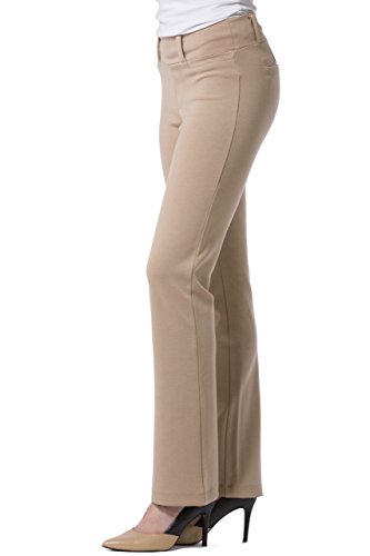 Fishers Finery Damen Ecofabric Ponte Stretch Boot Leg Dress Pant; Pull-On Cover