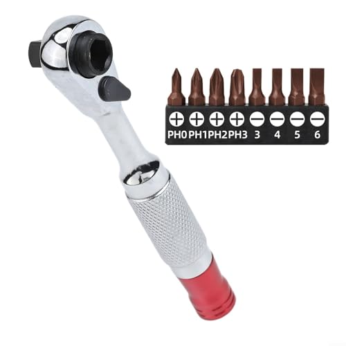 Jonikuper Llave de trinquete dinamométrica profesional, construcción robusta, resistente al desgaste, compatible con soporte de puntas de destornillador hexagonal Torx (PH+SL)
