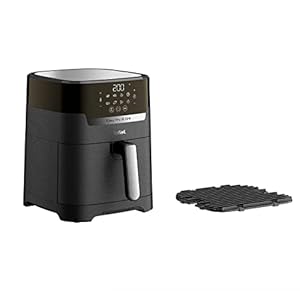 Tefal Easy Fry & Grill Heißluftfritteuse, 2-in-1 Technologie (Air Fryer und Grill), Digitales Display, 4,2 Liter für 6 Portionen, 8 Kochprogramme, energiesparend, ohne Öl, schwarz, XL, EY5058