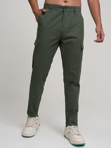 Image of Highlander Men's Tapered Fit | Cargo Trousers | Sleek & Functional | Utility Pockets | Trouser for Men | Men Trousers