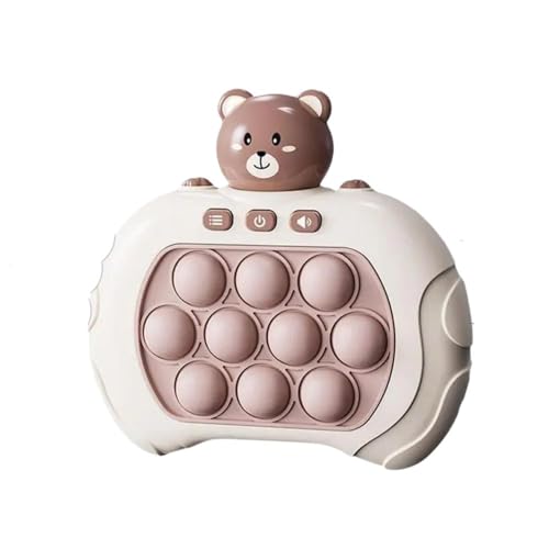 Pop It Eletrônico Anti-Stress: Brinquedo Bolhas Relaxantes e Divertidas para Crianças e Adultos Fidget Toy Sensorial Seguro Premium (Urso Marrom)