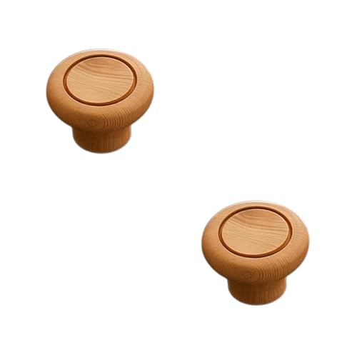 Image of 2 Piece Drawer Knobs for Kitchen- Door Knob for Cabinet, Cupboard & Dresser |Material-Steam Beech Wood, Natural Wood Finis| - 1.5 Inch-| 3 Years Warranty |