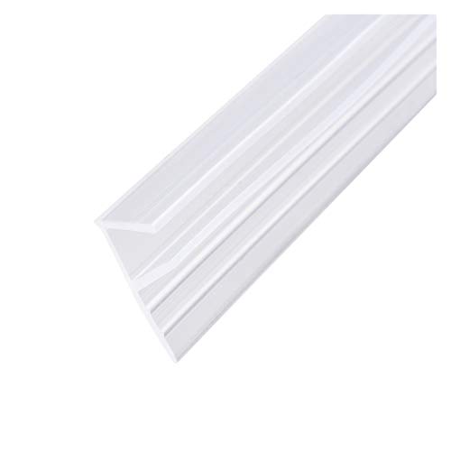 Zkenshan-Weather Stripping Seal 1Pcs F-Type Frameless Glass Shower Door Sweep Bottom Side Seal Strip, W 11-20mm Drip Rail - 6-12mm Glass X 1-3m Length, Glass Door Seal Strip Stop Shower Leaks