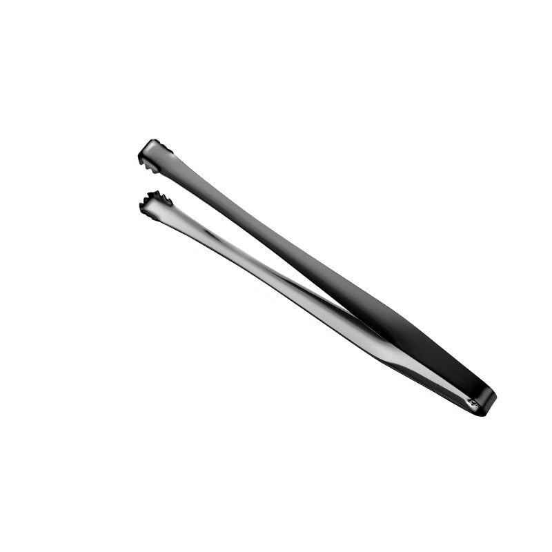 Pince à glaçons en acier inoxydable avec poignée antidérapante en silicone pour glaçons, sucre, etc. Outil de cuisine idéal pour servir et cuisiner