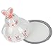 Yardwe Ceramiczne Ciasto Stojak Z Kopułą Okładką Easter Bunny Ceramic Masło Dish Przekąski Deserowe Płyta Ceramiczna Porcja Taca Easter Party Decoration