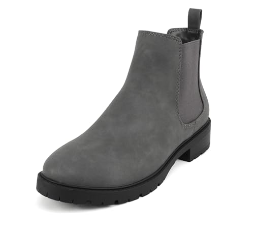 Soda “HOPPER” ~ Women Round Toe Double Elastic Gore Lug Sole Low Heel Chelsea Ankle Boot Bootie2