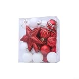 Photo Gallery heibteny set di 31 ornamenti natalizi da 31 pezzi, infrangibili, con stella superiore, palline da appendere con finitura glitterata, per interni, decorazioni per casa, feste (rosso) Photo Gallery heibteny set di 31 ornamenti natalizi da 31 pezzi, infrangibili, con stella superiore, palline da appendere con finitura glitterata, per interni, decorazioni per casa, feste (rosso)