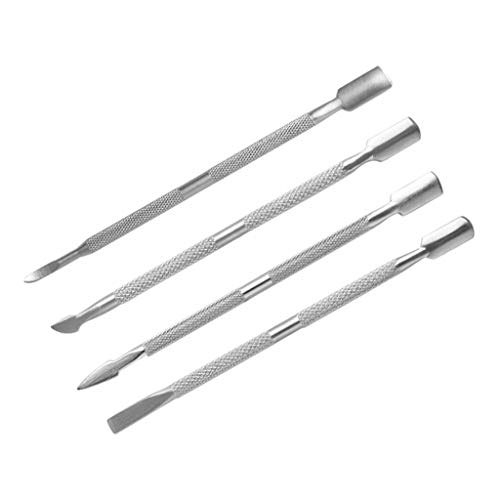 menolana 4Pcs Cuticle Pusher Colher Nail Callus Trimmer Remover Cleaner Scraper Set
