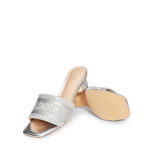 DREAM PAIRS Women's Square Open Toe Slip on Heels for women Low Block Chunky Heeled Sandals Slide Sandals Comfortable Casual Fashion Pumps Shoes4