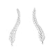Ear Climbers/Ear Crawlers Earrings Cuff Climber Pins (Leaf White)