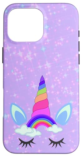 Rainbow Unicorn Purple Phone Case,Starry Pink Blue Unicorn �X�}�z�P�[�X iPhone 16 Pro Max �p