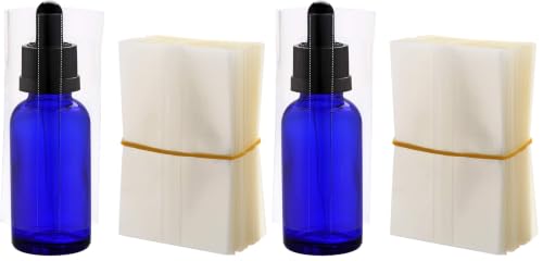 Image of 200Pcs PVC Heat Shrink Wrap Film for Glass Bottles 30ml, Clear Heat Shrink Wrap /Shrink Wrap Bottle (Pack of 2)