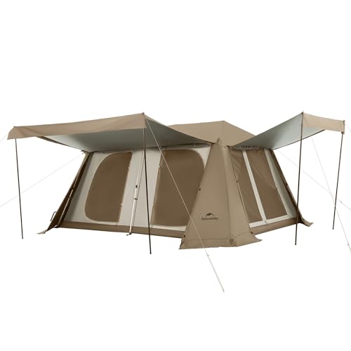 Naturehike Village Instant Tent, 4 Person 8 Person Camping Tent with Full Rainfly, Waterproof Large Cabin Tents for Car Camping