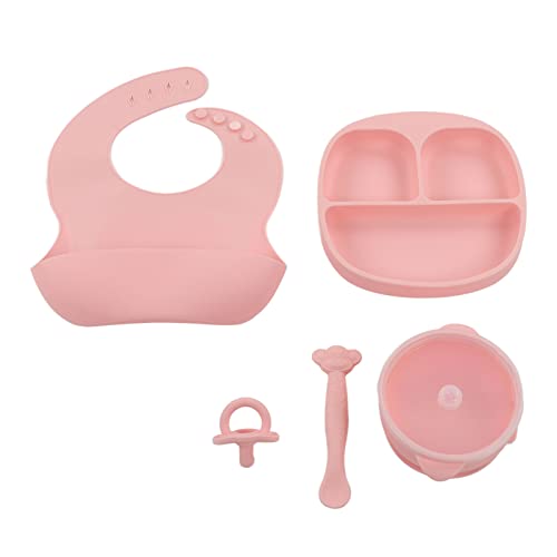 Utensílios de Desmame para bebê, Conjunto de Comida para bebê Material de Silicone Fácil de Limpar M