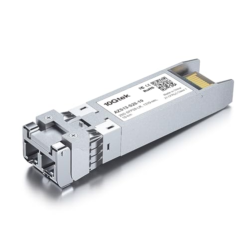 Image of 10Gtek 25G SFP28 SFP+ Transceiver, 25GBase-LR Duplex LC SMF Optical Module for Cisco SFP-25G-LR-S, 1310nm, DDM, up to 10km