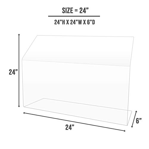 Clear Acrylic Sneeze Safety Guard and Splash Shield, Store Countertop, Restaurant, Reception desk