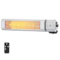 VEVOR Infrared Heater, 1500W Remote Control Electric Space Infrared Heater, IP65 Protection Carbon Infrared Outdoor Heater with 3 Speeds, for Porch,Patio,Dining Room,Studio,Backyard,Garage, Wall Mount