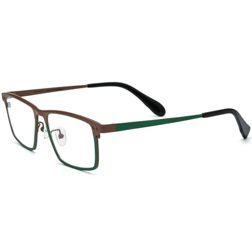 Image of FONEX Pure Titanium Glasses Frame Men Square Magnet Clip On Eyeglasses with Polarized Lens
