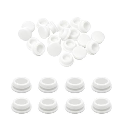 Image of 20PCS 11.5mm Rubber White Hole Plugs, 7 /16 inch Round Rubber Stoppers Plugs DD044-11.5W