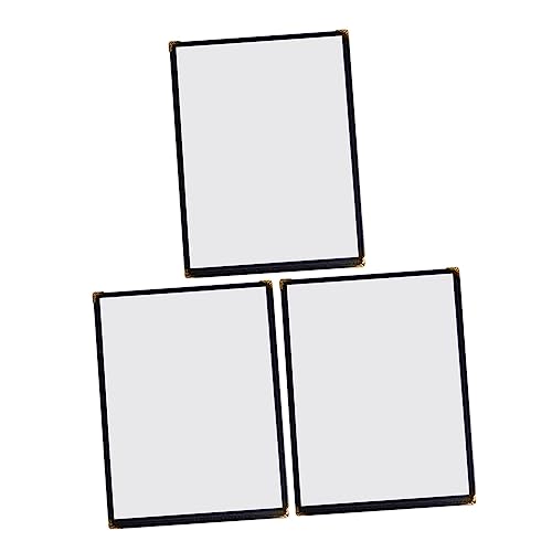 DECHOUS 3pcs Transparent Menu Holder with Edging Clear Recipe Book Cover for Restaurant Menus Double Stitched Design for Cafe and Beverage Display