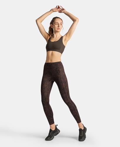 Image of Jockey AP20 Women Wirefree Padded Tactel Nylon Elastane Stretch Full Coverage Racerback Styling Active Sports Bra with StayFresh and StayDry Treatment
