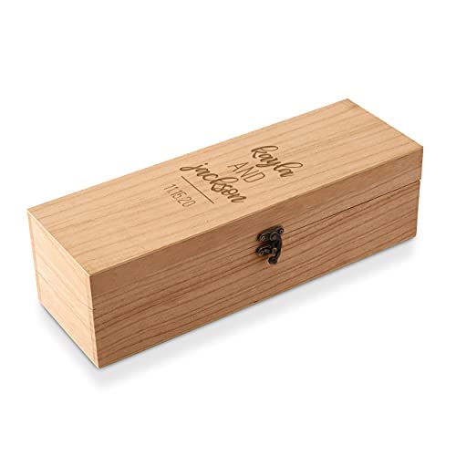 Weddingstar Custom Engraved Wooden Wine Gift Box with Lid