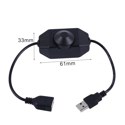 Cinta 12 V CC regulador de intensidad luz LED USB con conector ventilador interruptor negro 8