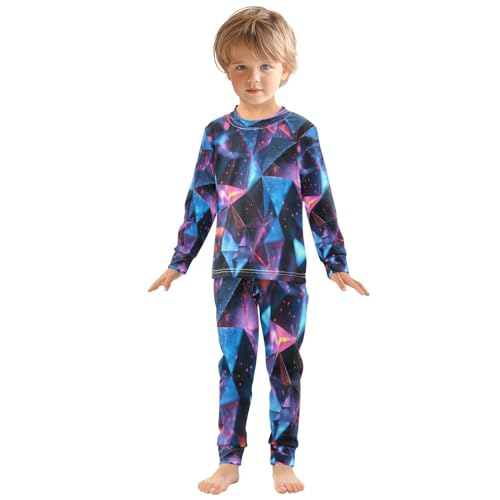Pajama Sets Long Sleeve Abstract Structure Pattern Soft Comfy Sleepwear 2 Piece PJS 3-8T2