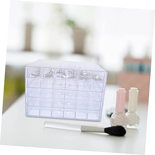 Boîte de rangement transparente manucure avec étui 5 niveaux compact - 3