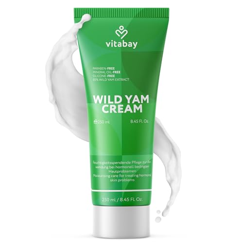 Vitabay Wild Yams Creme 250 ml Pflegende Yamswurzel Creme für Gesicht und Körper Wild Yam Cream 100% vegan & nano-frei