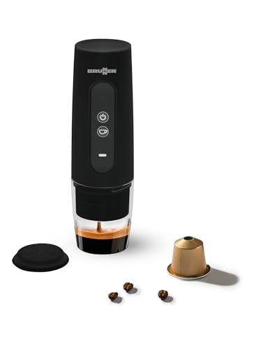 Brunner Vivamoca Portable Espresso Maker - USB Rechargeable Coffee Machine with 20 Bar Pressure, Capsule & Ground Coffee Compatibility for Camping