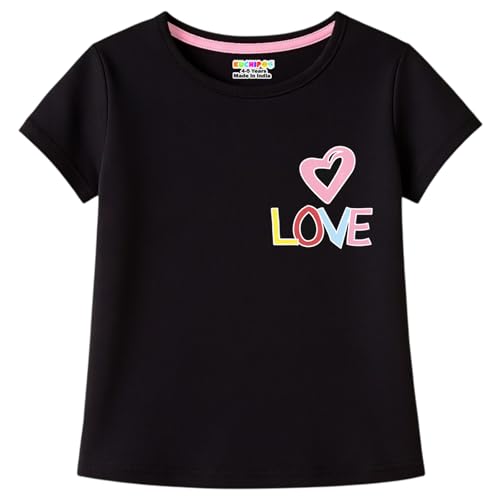 Image of Kuchipoo Girls Cotton Printed T-Shirts | Half Sleeve Round Neck | Soft & Comfortable Casual Wear for Kids | Pack of 5