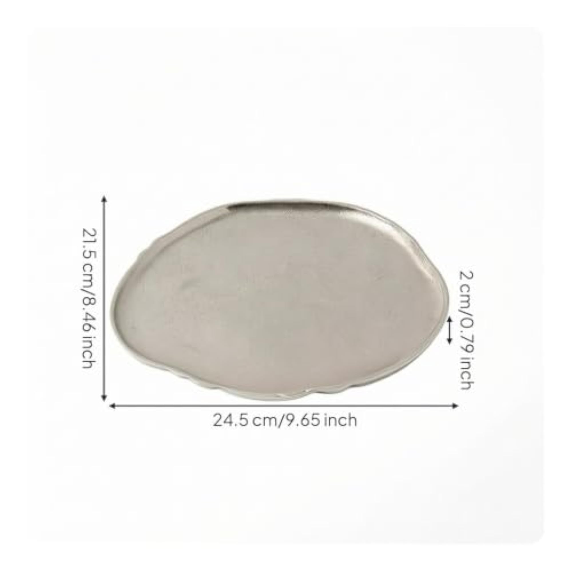 Decorative Ribbed Surface Metal Dish, Organic Catchall