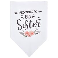 Weißer Baumwoll-Hundeschal „Promoted To Big Sister“ – Verstellbar, Für Kleine Bis Große Hunde