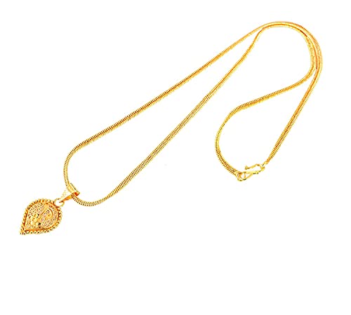 Image of Handicraft Kottage 1gm 22Ct Gold Plated chain with Pendant | latest & Stylish Celebrity Inspired Chain /Necklace /Jewellery Set /Fashion jewellery for Men, Women Boys Girls